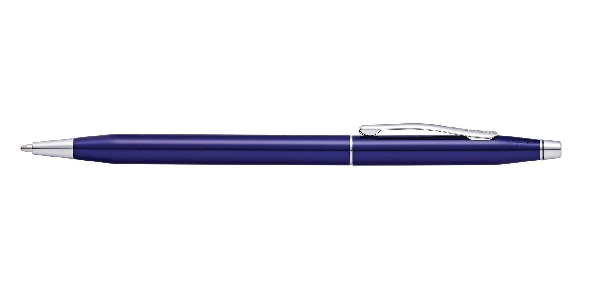 Cross Classic Century Translucent Blue Lacquer Ballpoint and Rollerball Pen Set