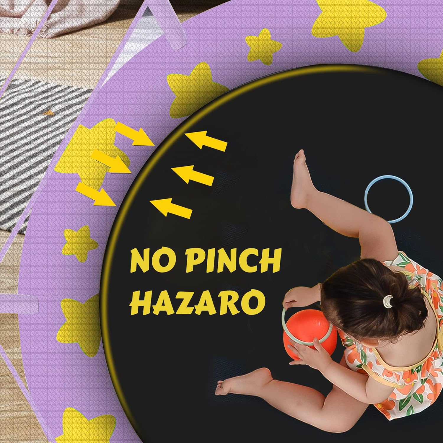 55 Inch Kids Trampoline, 4.5FT Outdoor Indoor Trampoline with Safety Enclosure Net, Purple