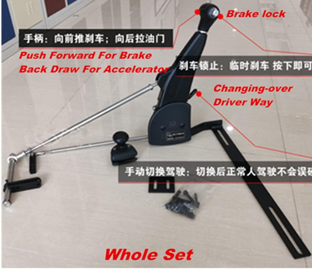kashaipu Hand Controls Driving Car Feet Disabled Handicap Aid Equipment Handle Driver Help Gas/Brake Pedals Assist Device Kit