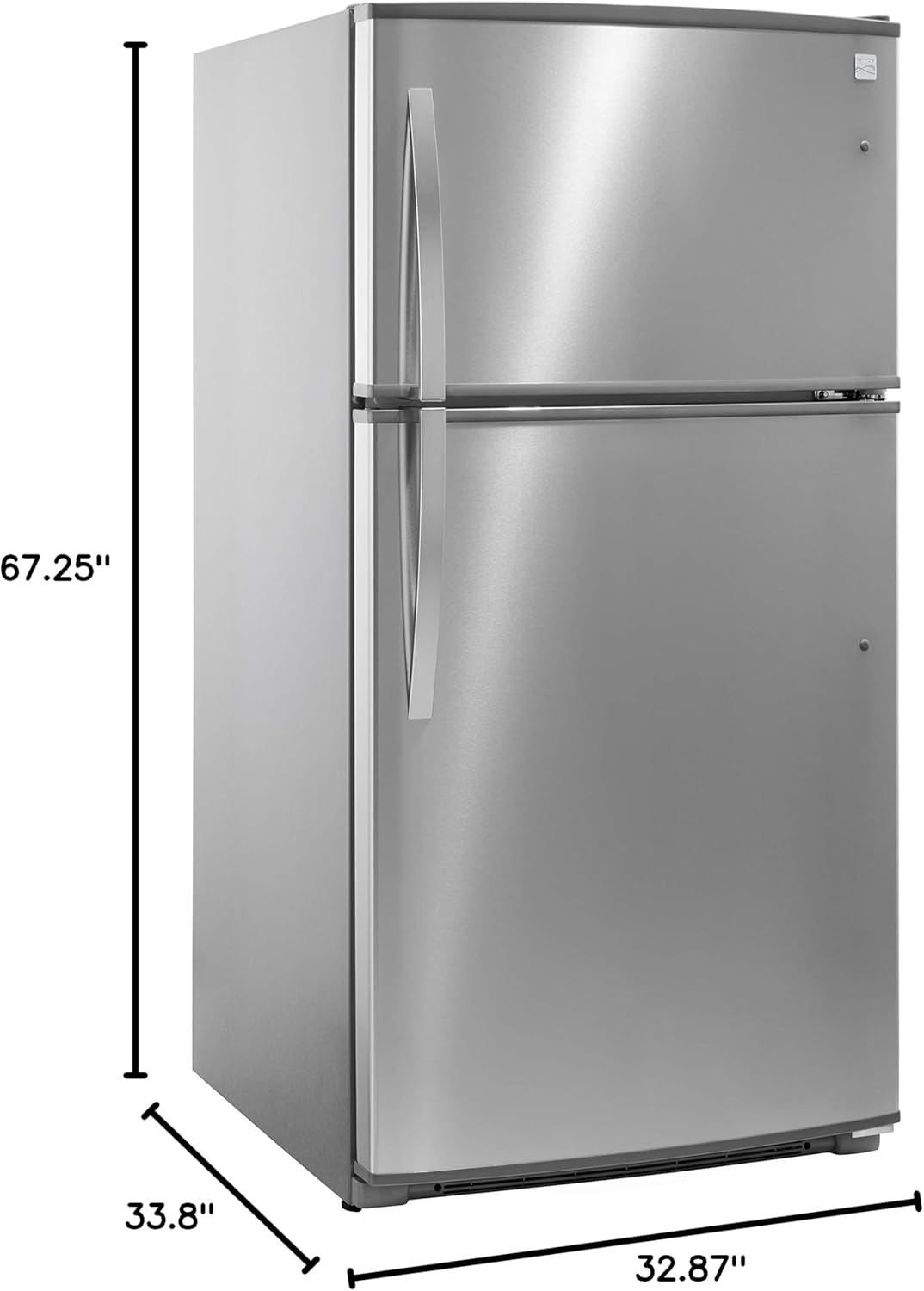 Kenmore 33" Top-Freezer Refrigerator with 21 Cubic Ft. Total Capacity, Stainless Steel