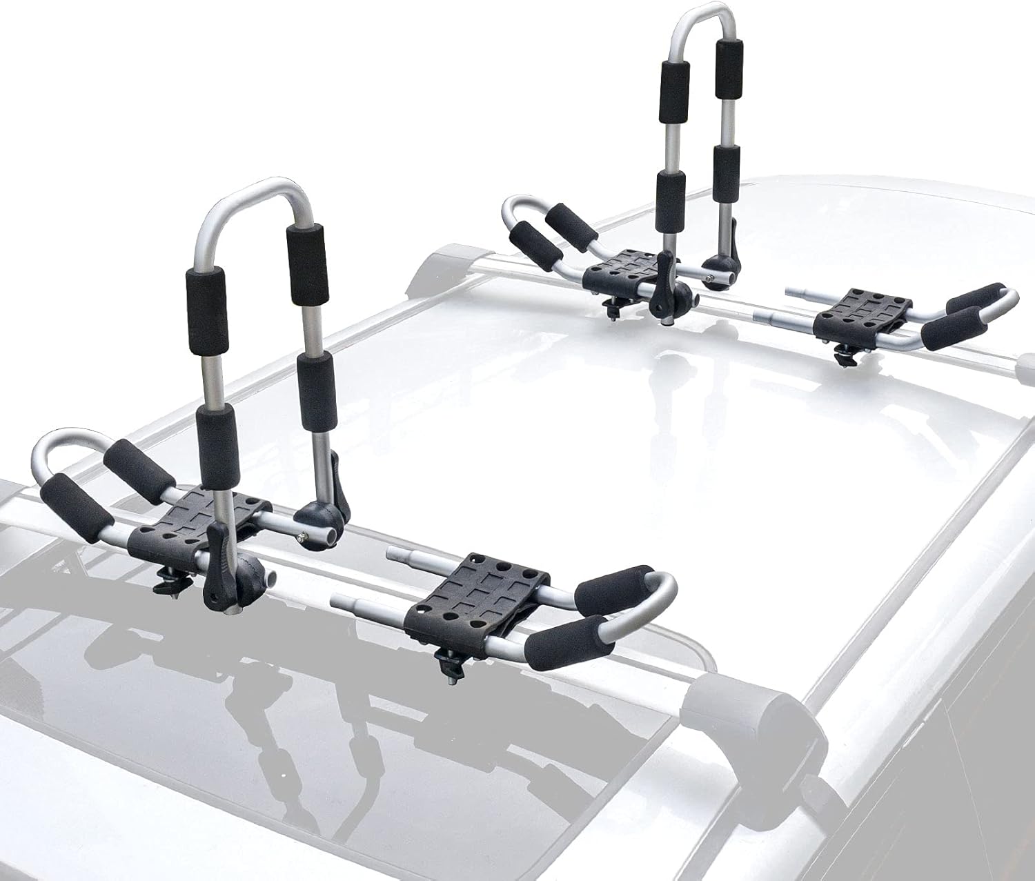 XCAR 2 Pairs Universal Kayak Rack Canoe Car Racks Set Roof Top Mount Carrier with 4 Straps for Suif Board,Kayak,Canoe,SUP