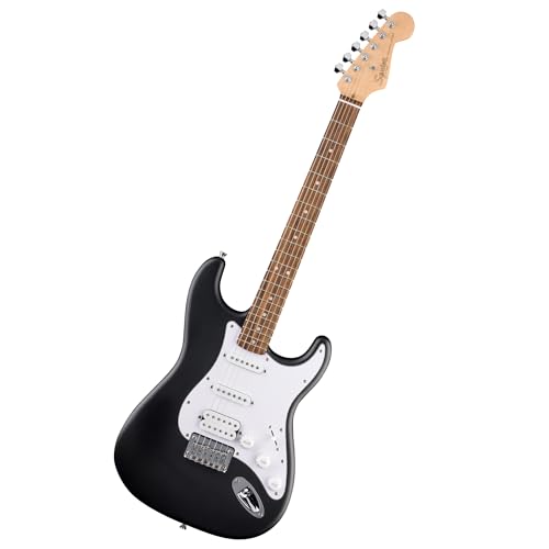 Fender Squier Debut Series Stratocaster HT HSS Electric Guitar, Beginner Guitar, 2-Year Warranty, Includes Free Lessons, Black with Satin Urethane Finish