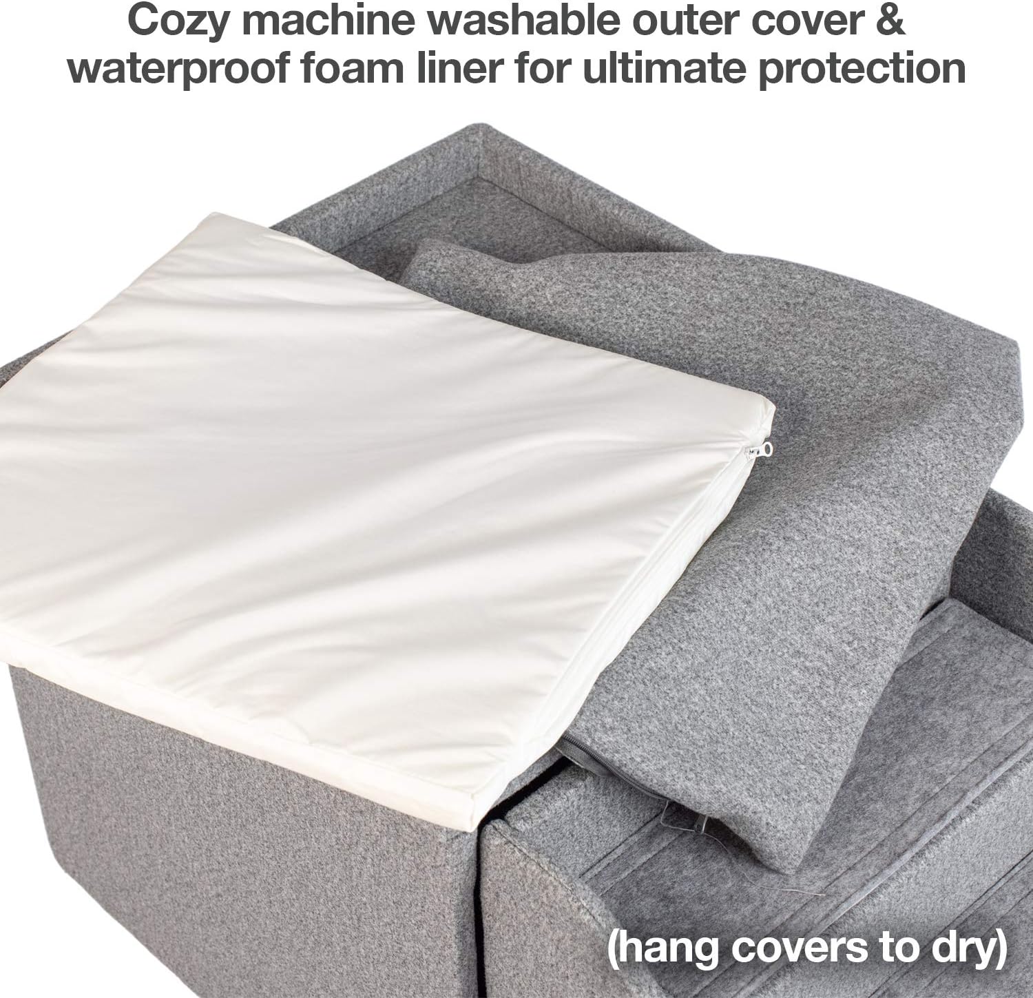 PetFusion Multi-Purpose Pet Stairs, Foldaway Cat & Dog Steps. Ottoman & Dog Toy Basket & Storage, Great Dog & Cat Window Perch (18x18x18��) Perfect Pet Steps for Couch, Bed, or Window. 1 Year Warr Pack of 2