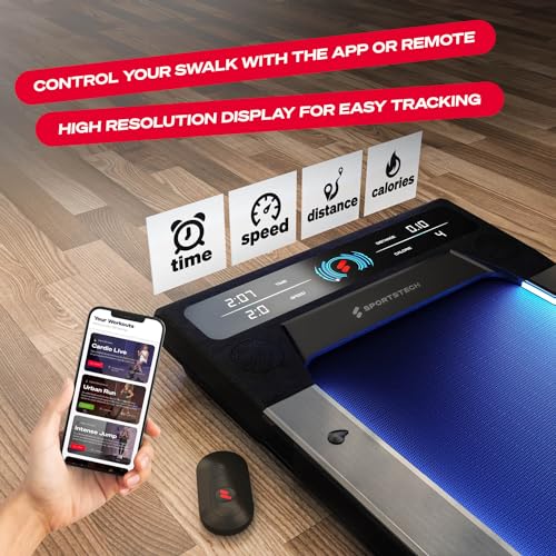 Walking Pad Under Desk Treadmill for Home | Portable Treadmill 300 lbs Capacity with Remote | Compatible Fitness App | LED Display | No Installation