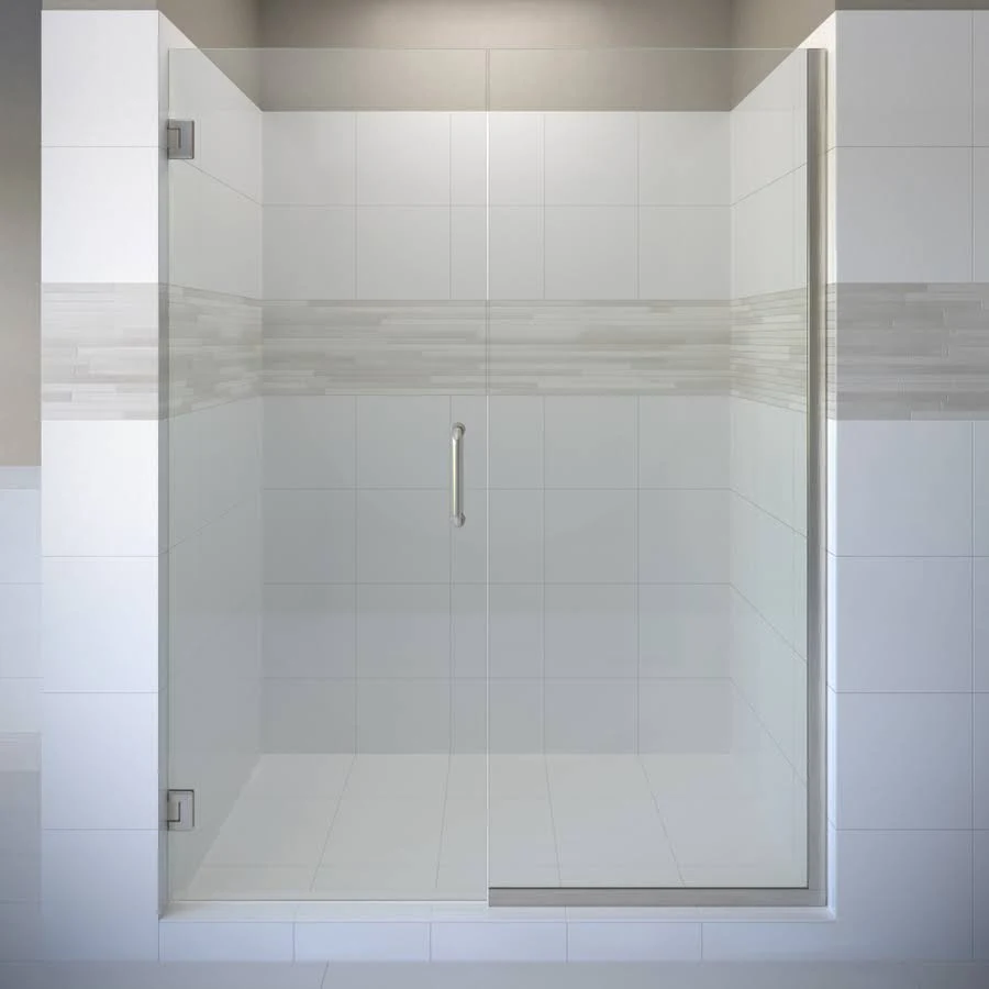 Basco CELA-935-47-72CL Celesta 72x22 High x 47x22 Wide Pivot Frameless Shower Door W Brushed Nickel