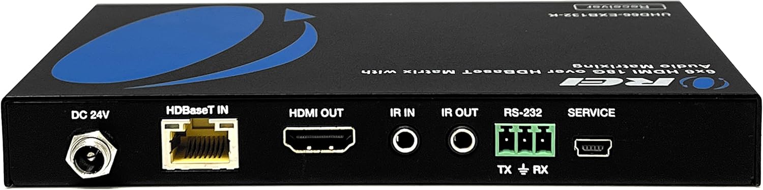 8x6 4K HDMI Matrix Switcher Extender by OREI - HDBaseT UltraHD 4K @ 60Hz 4:4:4 Over Single CAT5e/6/7 Cable with HDR, CEC & IR Control, RS-232 - Up to 300 Ft - 2 Loop Out 4 Receivers Audio Extractor