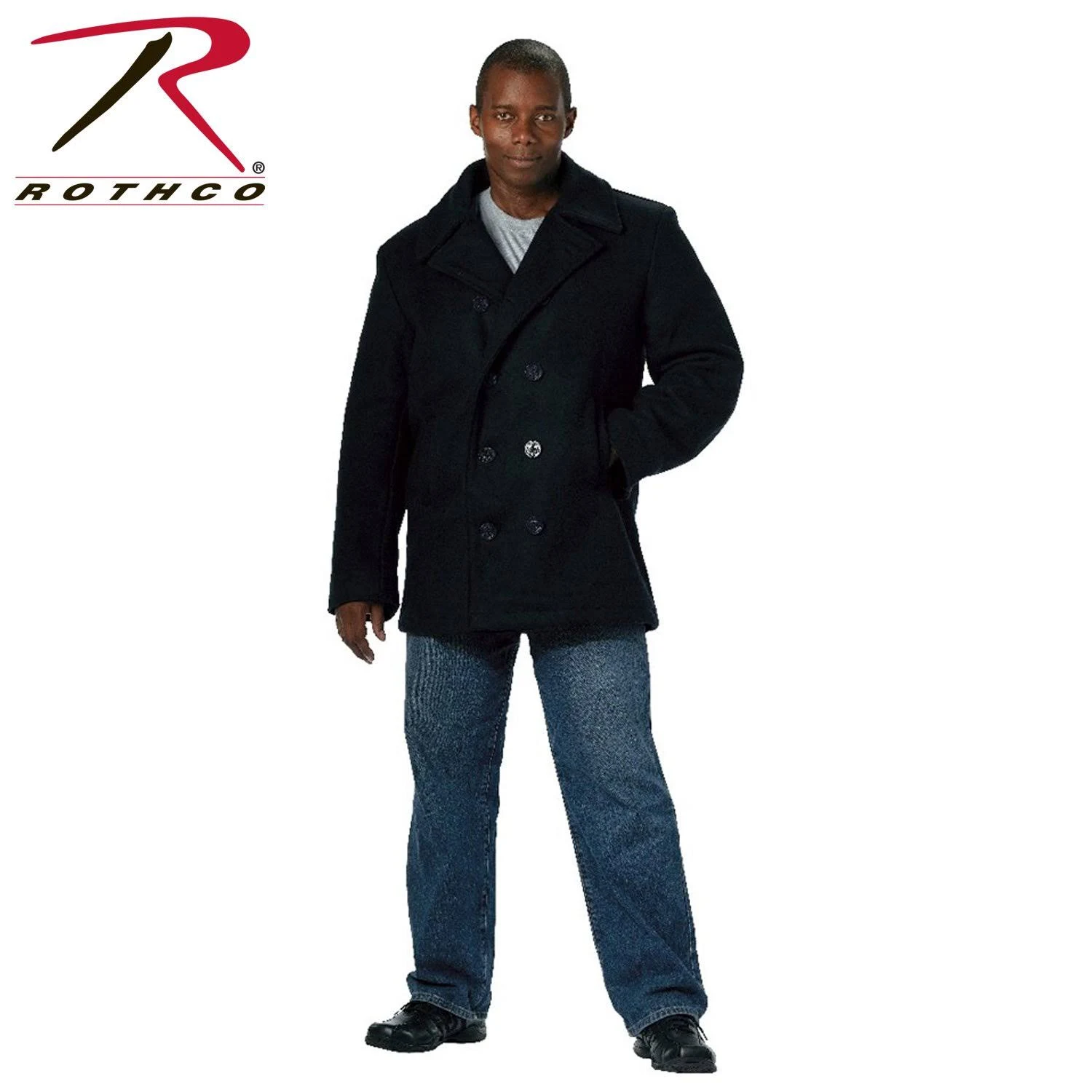 Rothco US Navy Type Pea Coat - Black - 2XL