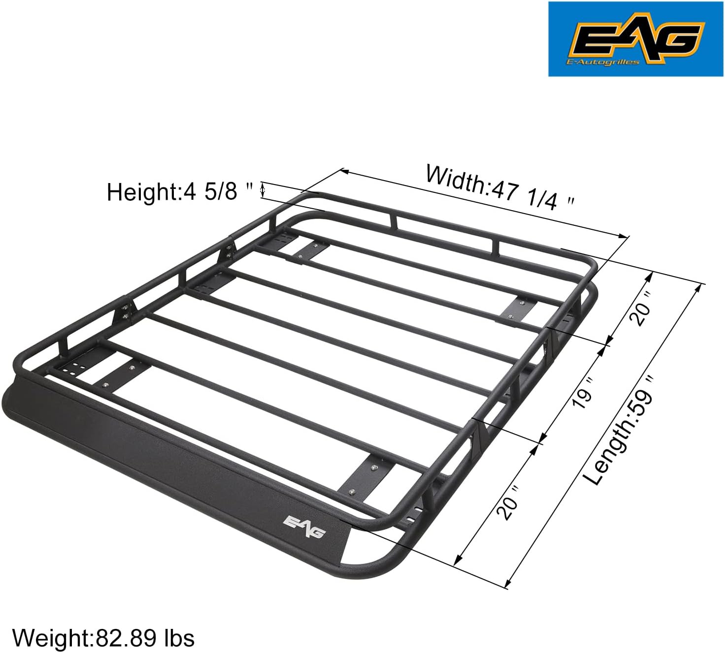 EAG Black Steel Roof Rack Cargo Basket Fit for 84-01 Cherokee XJ