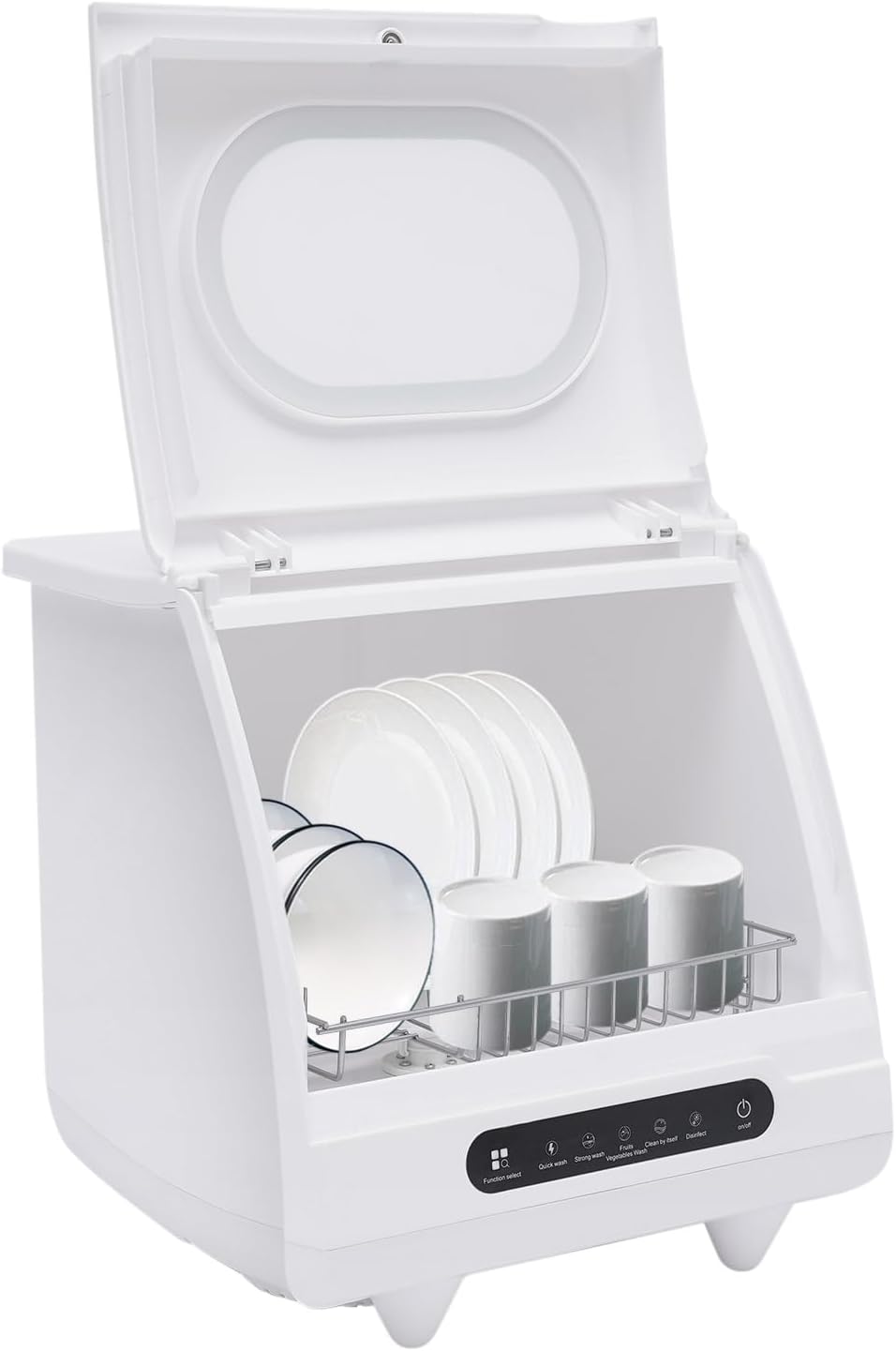 Countertop Dishwasher 1200W Portable Countertop Dishwasher 5 Washing Programs 360° Spray Automatic Dishwasher Portable Dishwasher with 5-Liter Water Tank Automatic Drainage Dishwasher