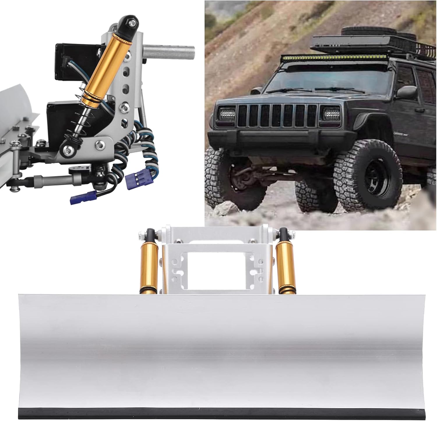 Shanrya Aluminum Snow Plow, Simple Appearance RC Car Blade Snow Plow Easy to Install for SCX10 TRX4