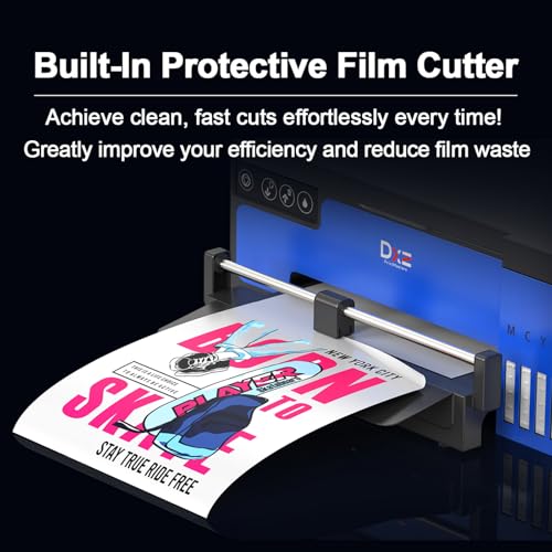 DXZ Upgraded A4 DTF Printer with Film Cutter-XP600 Doubled Printing Speed Compared to L1800 and L805,Built-in White Stirring System for DIY T-Shirt,2-Year Ink Included (Printer+Oven+Ink)