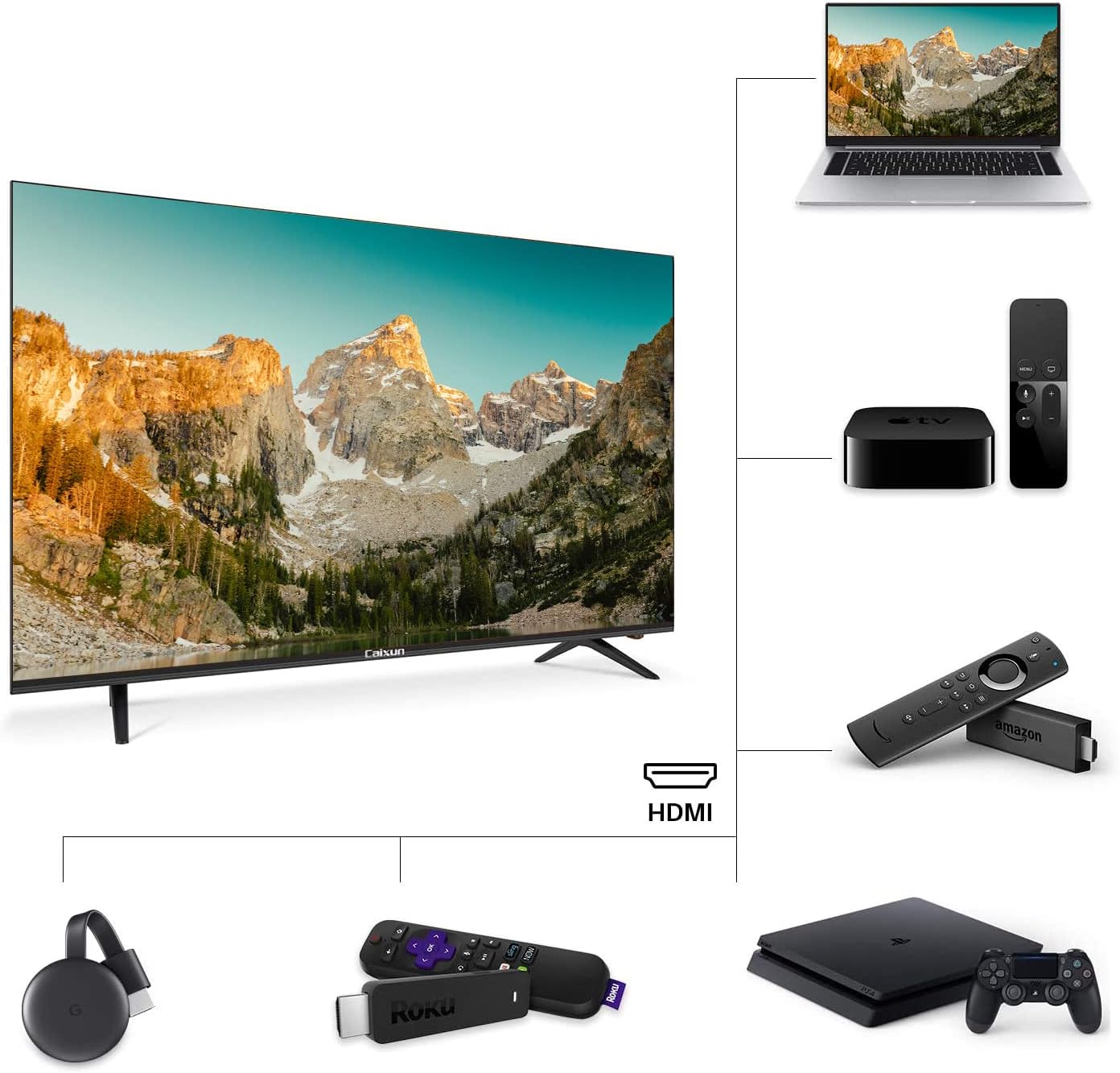 Caixun EC50S1A, 50 inch 4K UHD HDR Smart Android TV with Google Assistant (Voice Control), Screen Share, HDMI, USB, Wi-Fi, Bluetooth(2021 Model)