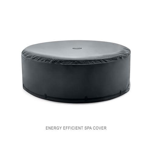 INTEX 28425EH PureSpa Bubble Massage Spa Set Outdoor Inflatable Portable Hot Tub, Includes Energy Efficient Spa Cover, Saltwater System Ready, 4 Person, 77in x 28in