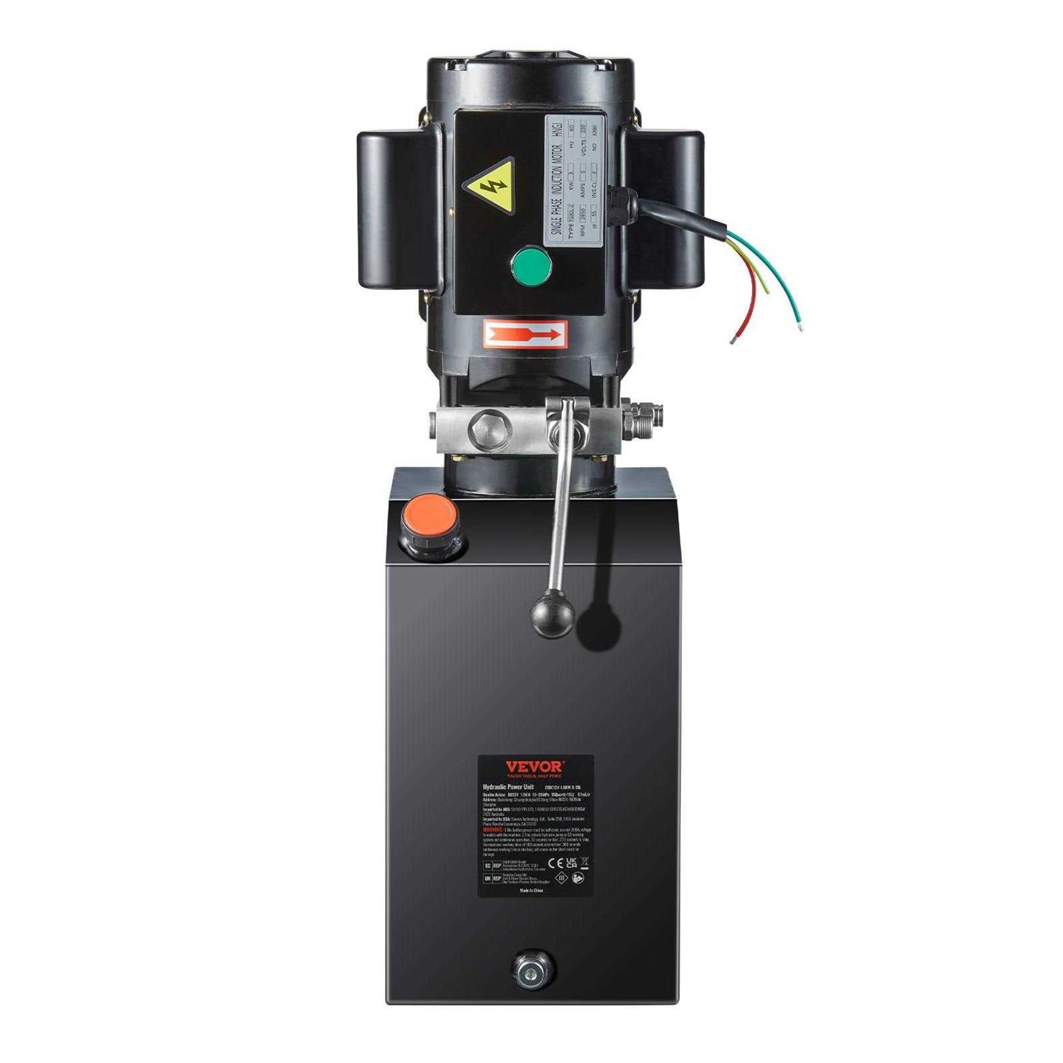 VEVOR Hydraulic Pump 15 Quart Hydraulic Power Unit Single Acting Dump Trailer Pump - Shop Hardware Tools Online Store