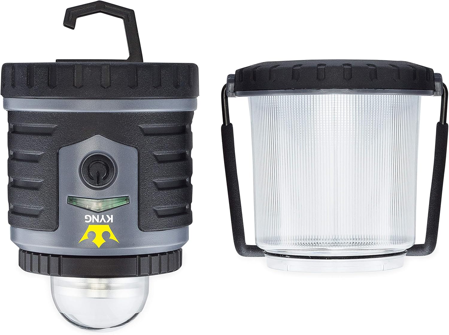 KYNG Rechargeable LED Lantern Brightest Light for Camping, Emergency Use, Outdoors, and Home- Lasts for 250 Hours on a Single Charge- Includes USB Cord and Wall Plug, Built in Phone Charger