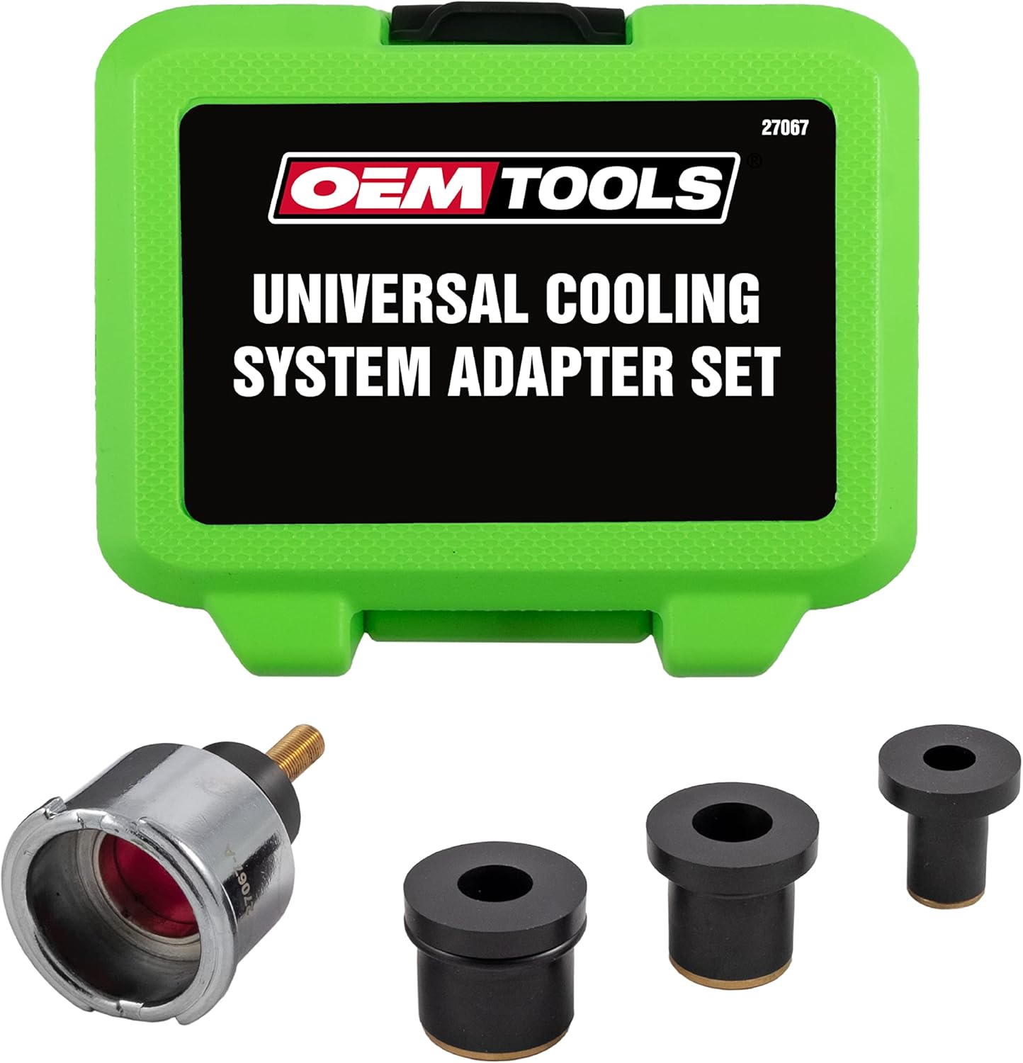OEMTOOLS 27067 Universal Cooling System Adapter Set, Works with Auto Coolant Pressure Tester to Test Pressure in Most Vehicles, Fits Plastic Reservoirs Pack of 2
