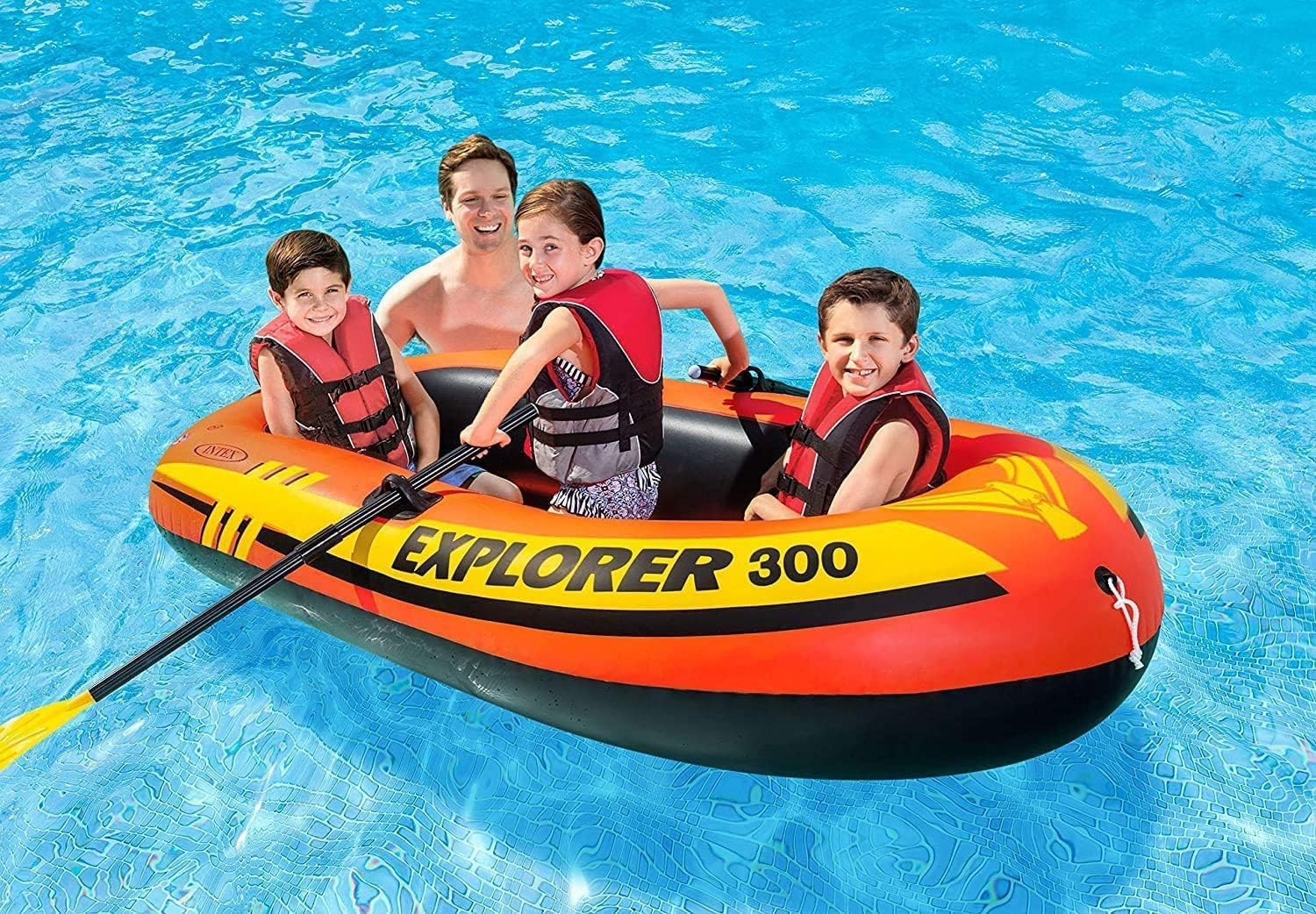 3Person Fishing Boat Inflatable Boat Group Kayak with Oar and Air Pump