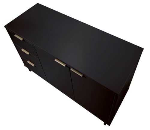 Manhattan Comfort Granville 55-Inch Modern Sideboard Buffet Cabinet with Storage for Dining and Living Room Use, 3 Full Extension Soft Close Drawers and Concealed Shelves, Sage Green