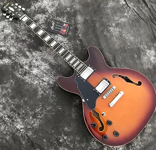 Custom Lefty Guitar Left Handed Jazz Electric Guitar Sunburst Color Jazzz Guitars Customized
