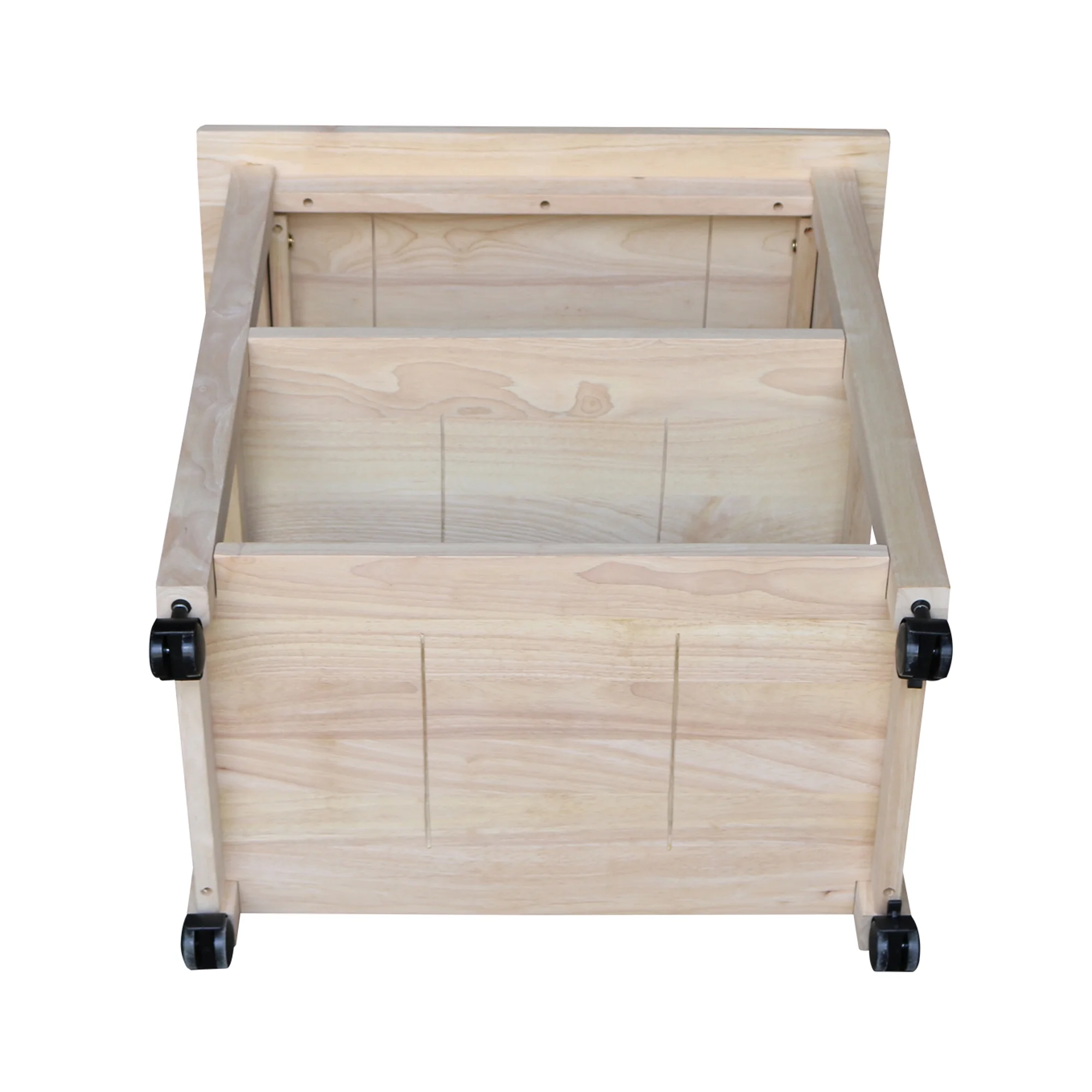 International Concepts Unfinished Wood Microwave Kitchen Cart in Natural