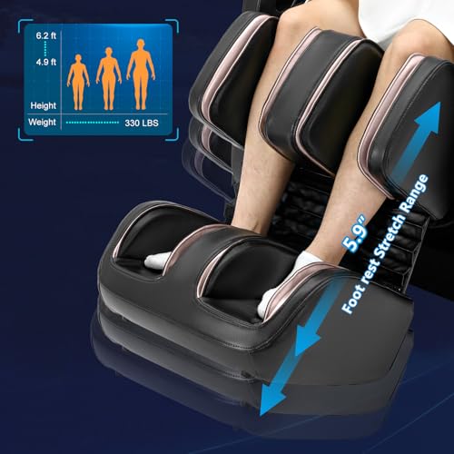 Artist hand Massage Chair Full Body, Zero Gravity Massage Chair, Dual Core SL-Track Massage Recliner Chair with 12 Modes, Bluetooth Speakers, Full Body Airbag Compression, Heating, Foot Rollers, Black