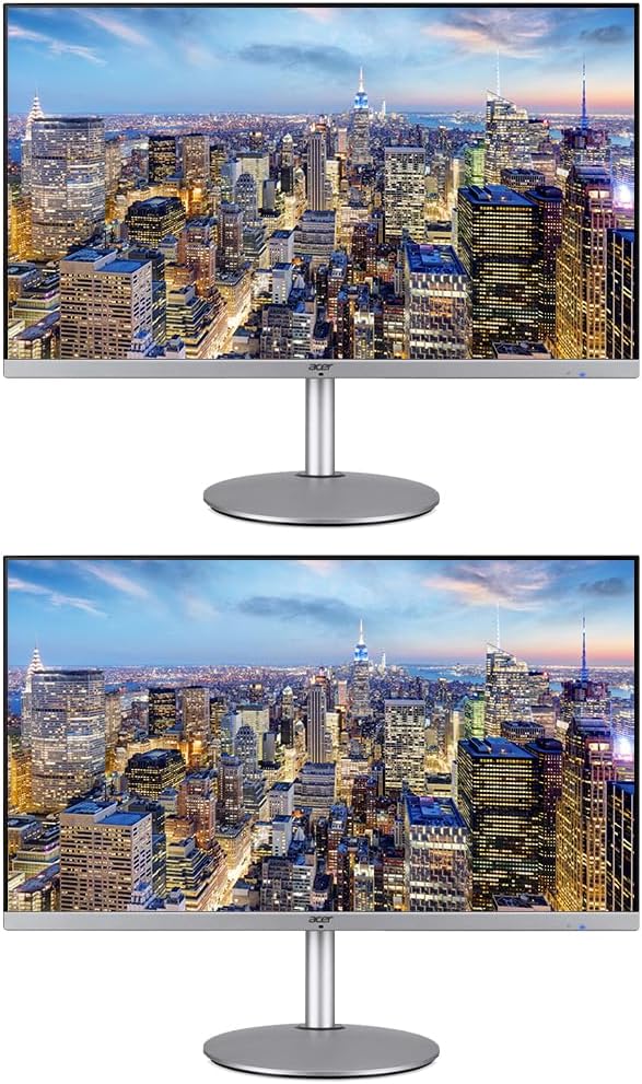 acer CBA322QU 32-inch 1440P 2K Quad HD IPS 75 Hz 1 ms LCD Professional Monitor, 2-Pack Bundle with Adaptive Sync, Eye Care, HDMI, DisplayPort, USB Hub, Integrated Speaker, silver