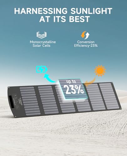 Portable Solar Panel 100W 17.5V with MC-4 to DC5521/XT60/Anderson Cable, 100W Foldable Solar Panels Kit with Adjustable Kickstands, Waterproof IP65 for Camping, Outdoor, Power Station