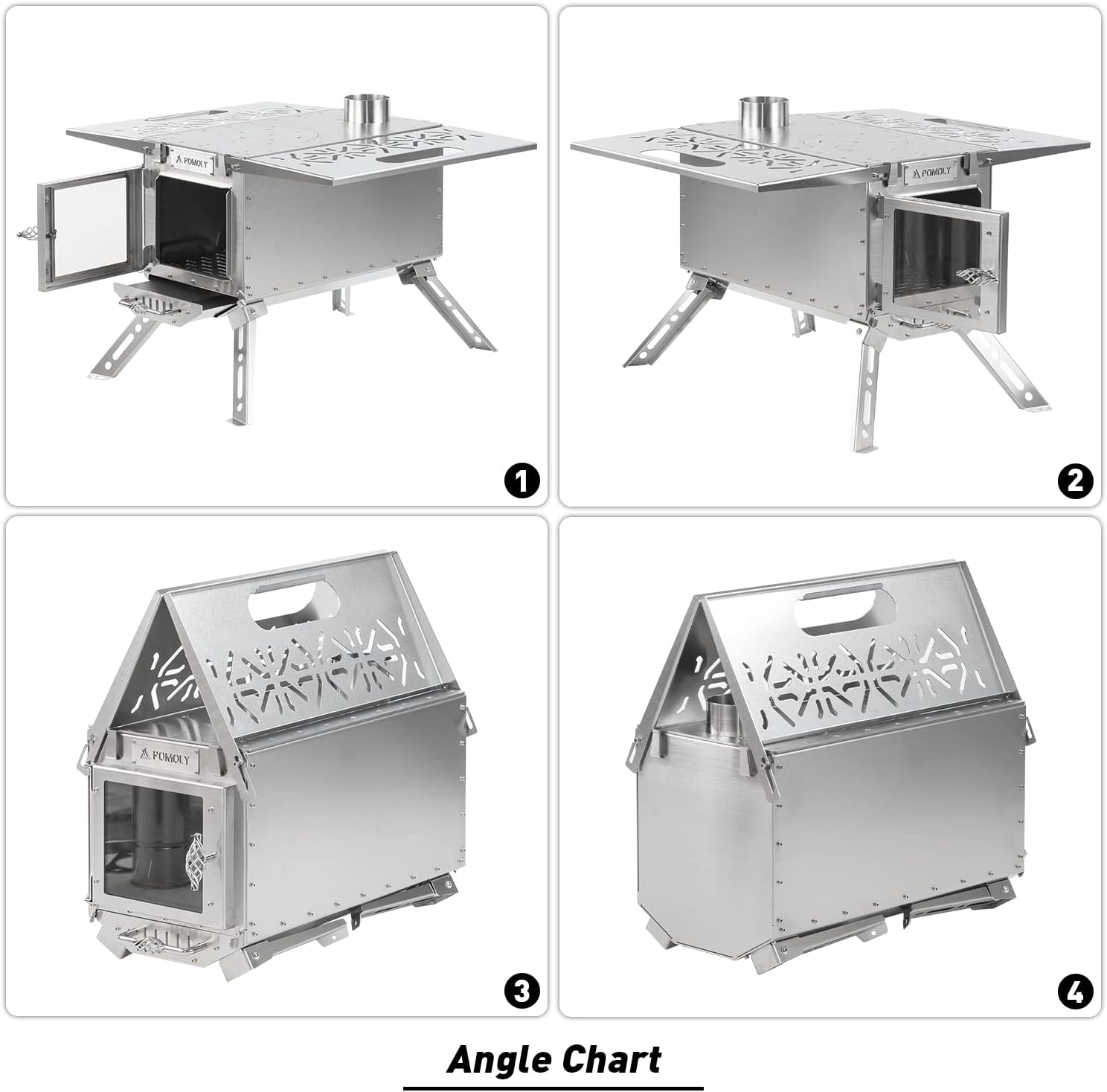 Oroqen Max Stainless Steel Stove | Portable Stove for Hot Tent Camping | QCAI 2023 (Stove Pipe 7.05ft / 2.15m)
