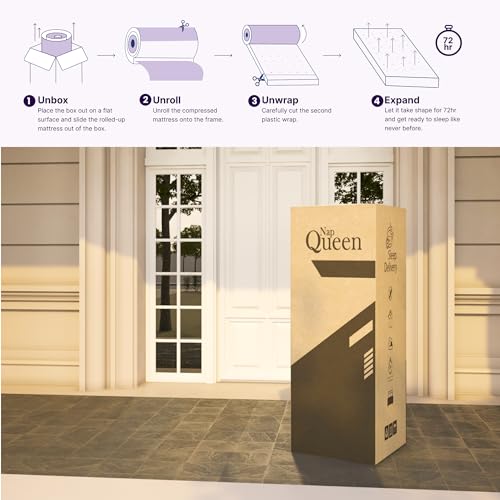 NapQueen 6 Inch Innerspring Twin Size Medium Firm Support Relief Mattress, Bed in a Box, White