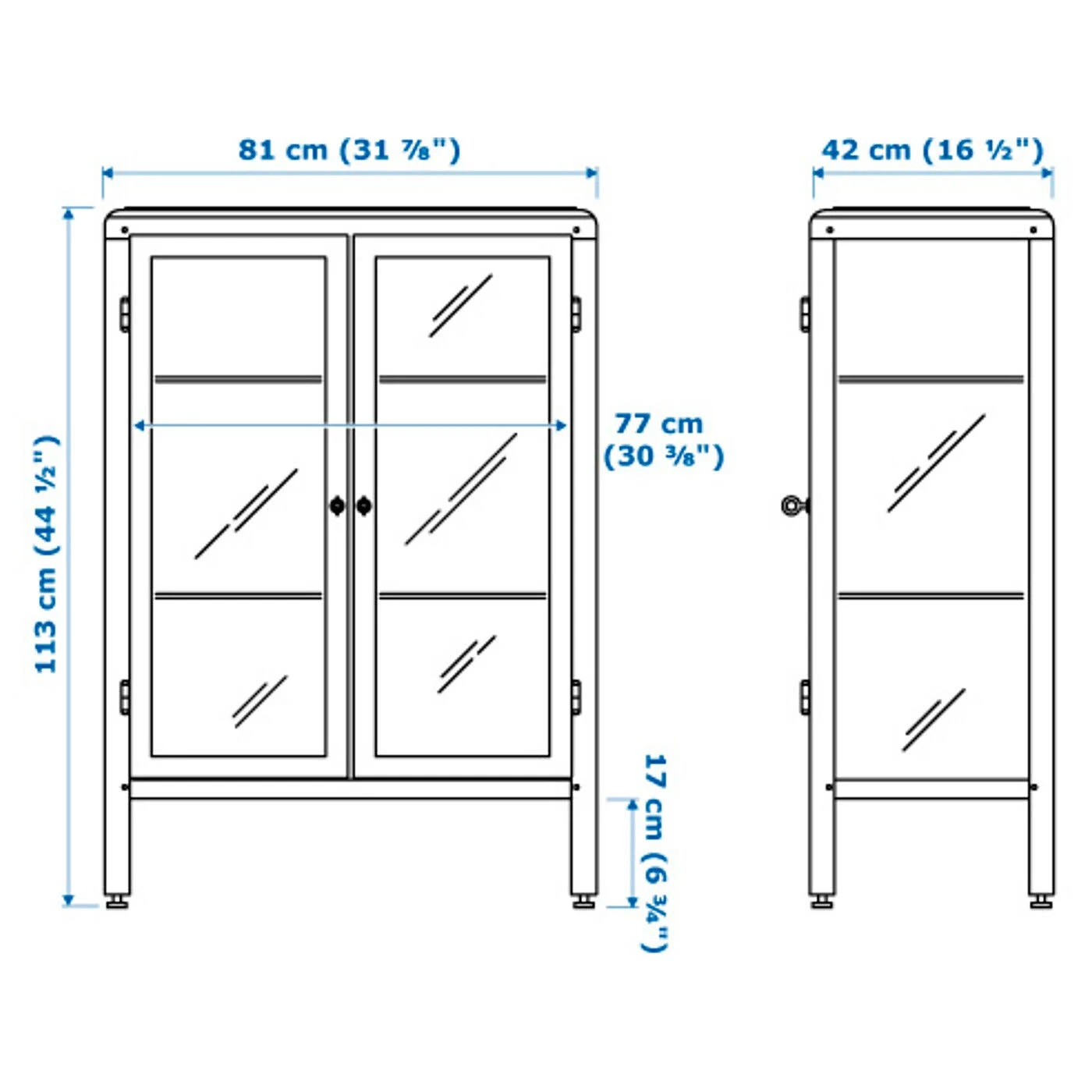 IKEA - FABRIK?R Glass-Door Cabinet, Light Yellow, 31 7/8x44 1/2