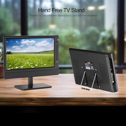 Jexiop Portable TV |IPS 1080P Screen TV with Antenna and Digital ATSC Tuner | HDMI USB Port | 12 Volt Charger Cable/AC Power | Mini TV for Caravan and Kitchen