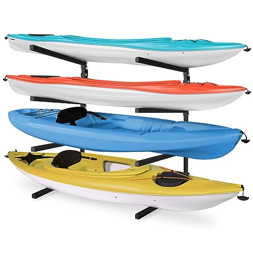 Yes4All Kayak Wall Rack 400lbs 4 Adjustable Levels Kayak Storage Rack for Garage Heavy Duty Kayak Racks