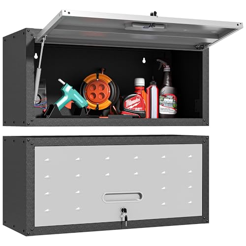 Metal Storage Cabinet with Wheels, Lockable Garage Cabinet with Doors and Shelves, Rolling Tool Storage, Assembly Required, Black