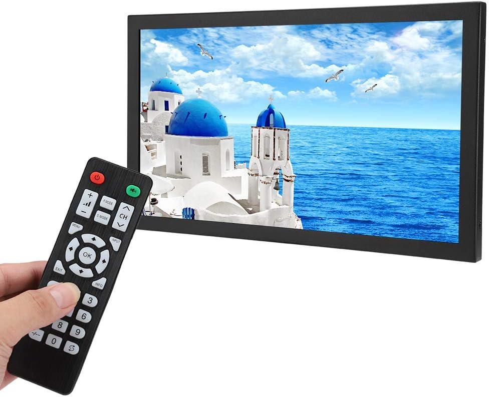 Portable HDMI Monitor, Wall-Mounted 13.3 Inch 1920X1080 CCTV Security Camera Monitor with HDMI/VGA/AV/BNC/USB(US-Plug)