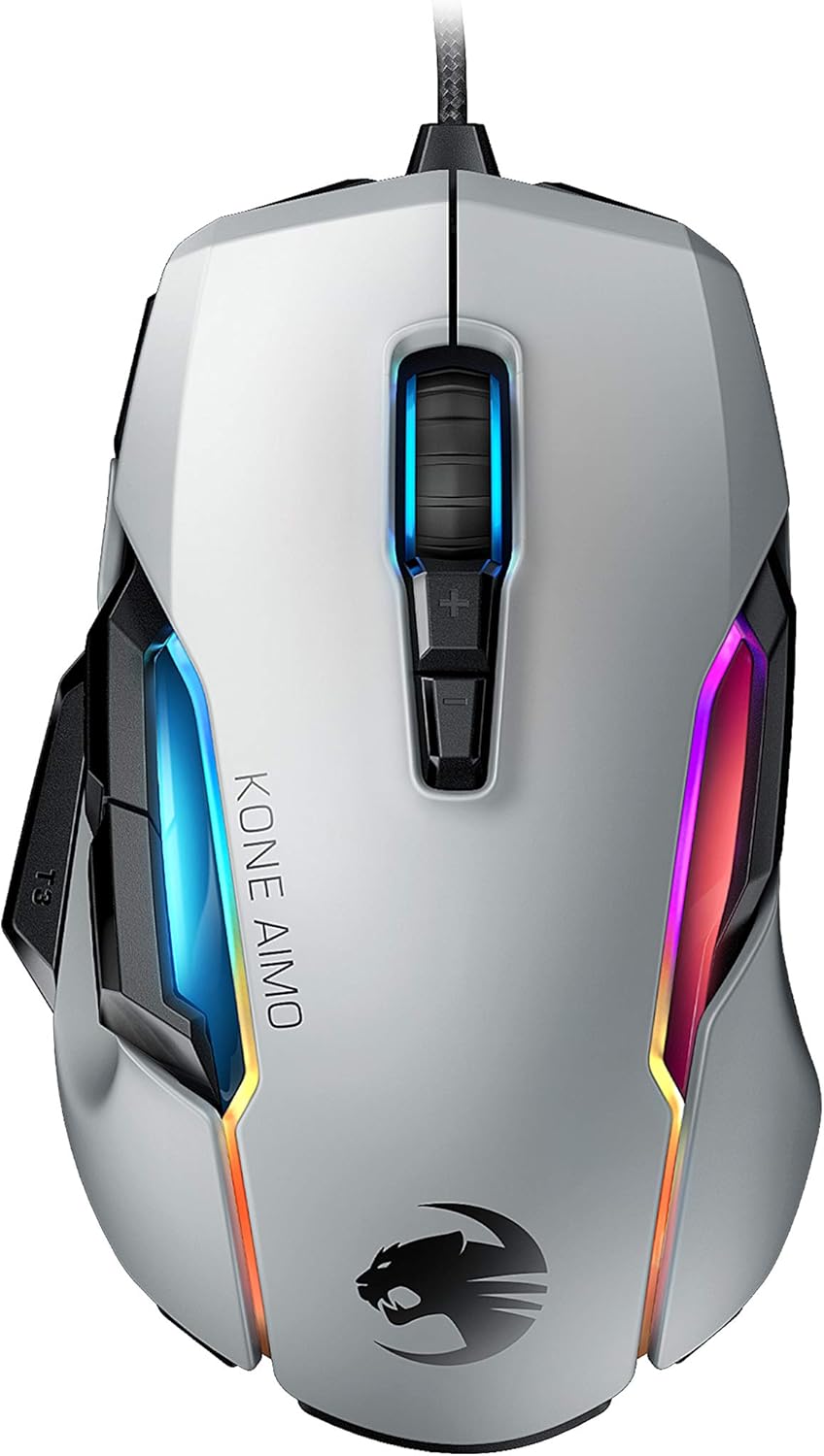 ROCCAT Kone AIMO PC Gaming Mouse, Optical, RGB Backlit Lighting, 23 Programmable Keys, Onboard Memory, Palm Grip, Owl Eye Sensor, Ergonomic, LED Illumination, Adjustable 100 to 16,000 DPI, Black