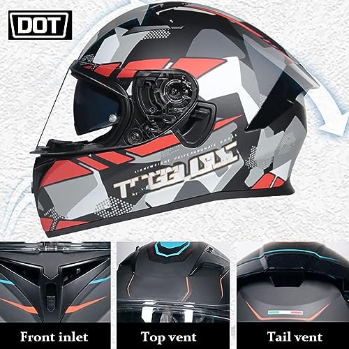 Bluetooth Helmet Motorcycle Modular Full Face Integrated Dual Visor Anti Fog Sun Shield DOT Approved Men and Women Motorbike Helmets