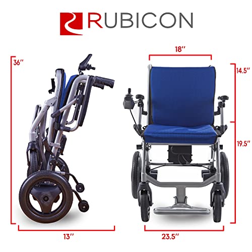 Rubicon DX04 - World Lightest (only 30lbs) Foldable Electric Wheelchair - Travel Size with Detachable Battery - Airline Approved - User Friendly - 10 mi Cruise Range (Model4)