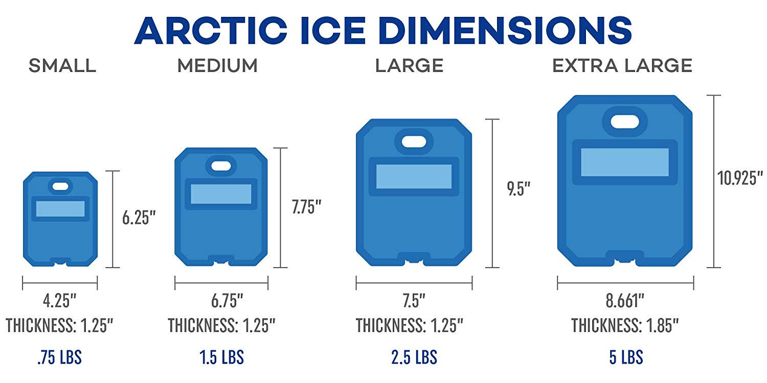 Arctic Ice Chillin& Cradle Series Ice Pack - Long Lasting High Performance X-Large (5 lbs) Ice Pack Curved Design for Sodas, Spo