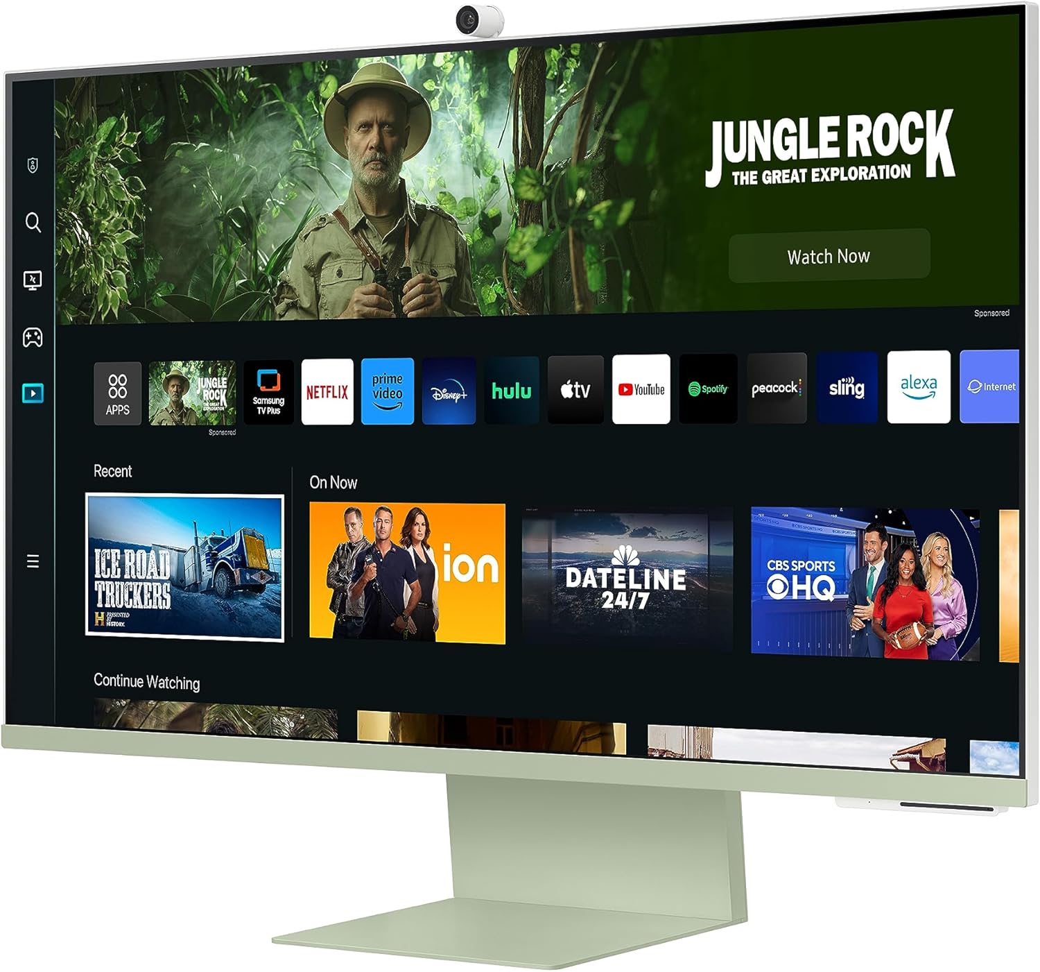 SAMSUNG 27" M80C UHD HDR Smart Computer Monitor Screen with Streaming-TV, Slimfit-Camera Included, Wireless Remote PC Access, Alexa Built-in (LS27CM80GUNXZA), Spring Green