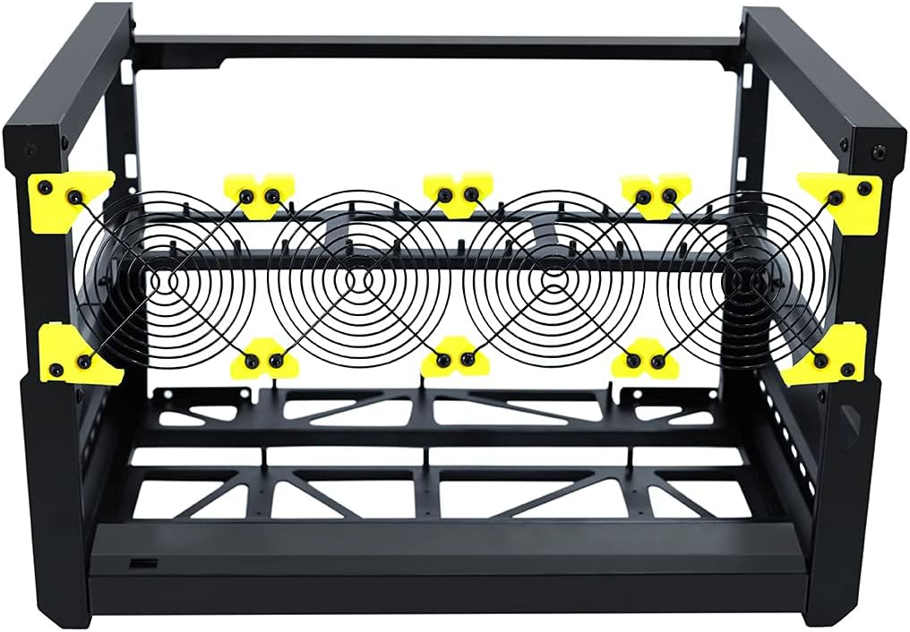 Mining Rig Frame 6 GPU Mining Frame Aluminum Stackable Rack Open Air Rig Frame Miner Case T2 T3 Without Fan