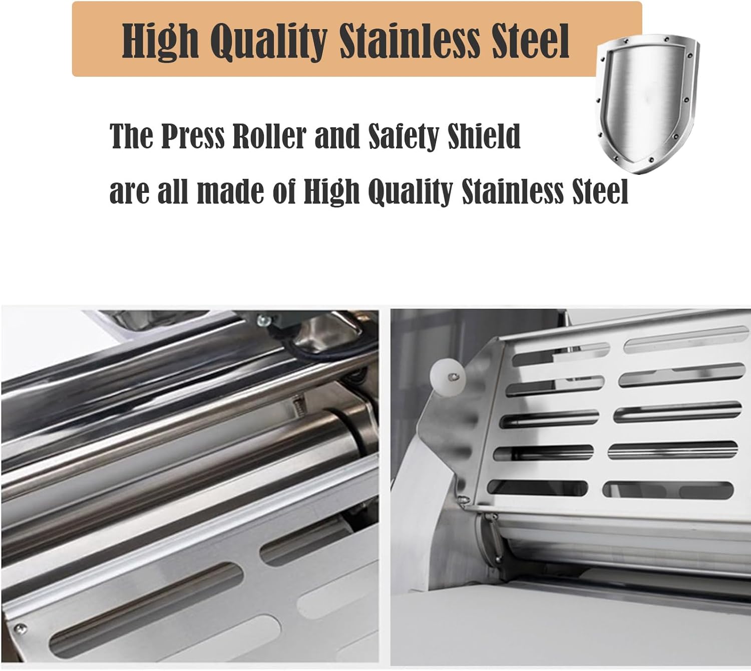 Commercial Dough Sheeter Machine Reversible Dough Roller Sheeter Press Machine 0.06''-1.4'' Thickness Puff Pastry Pie Crust Croissant Crisping Folding Sheeter 20in Belt for Bakery 220V