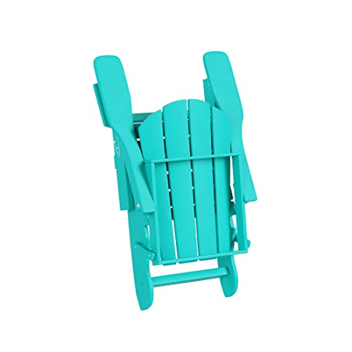 WO Home Furniture Adirondack Chair Outdoor Ottoman Set of 2 PCS Classic Patio Furniture (Teak)