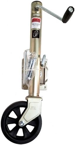 1,500 lbs. Capacity Marine Side Wind Bolt-on Swivel Trailer Jack zinc Coated with 8 Caster.