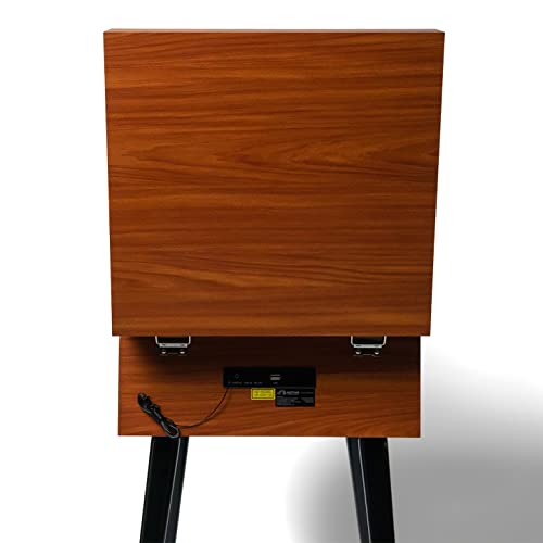 VICTOR Newbury 8-in-1 Turntable Music Center with 3-Speed Record Player, CD/MP3 Player, FM Radio, Dual Bluetooth In & Out, USB Playback & Record, Built-In Stereo Speakers & Chair Height Legs, Espresso