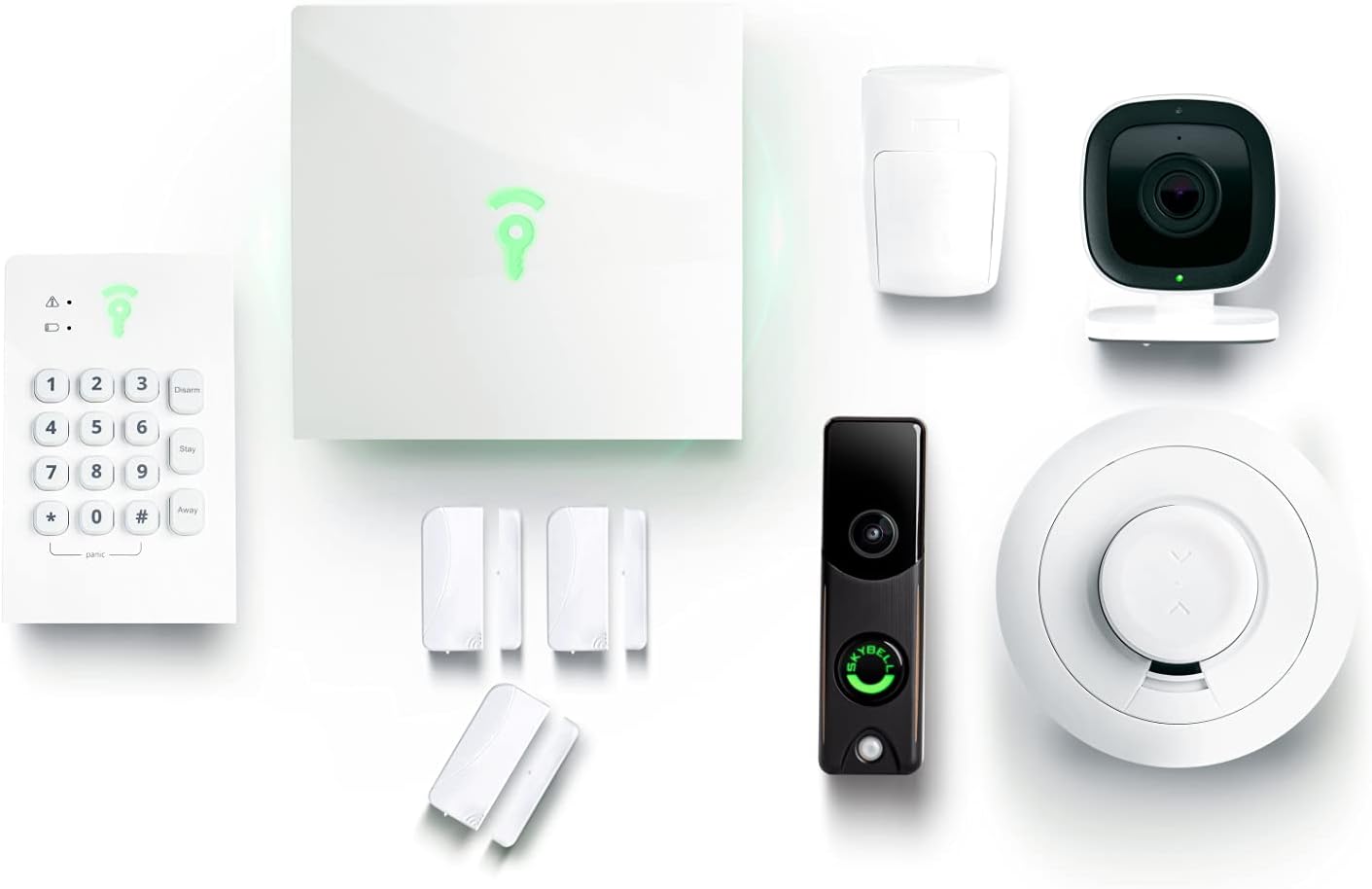 Frontpoint Home Security System | Bunker Package - 9 Piece Security Kit Includes Indoor and Doorbell Camera | 24/7 Professional Monitoring | Compatible with Alexa & Google Assistant