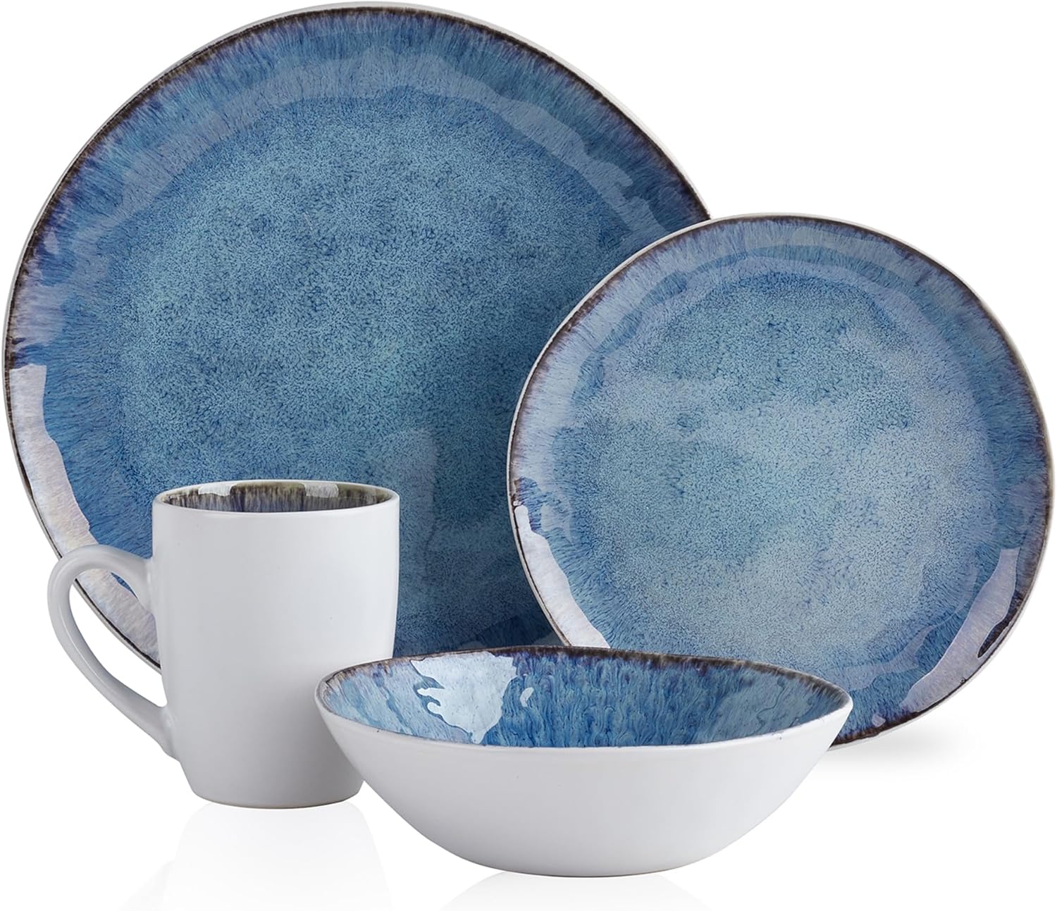 Stone lain Romy Stoneware Dinnerware Set, 16-Piece Service for 4, Blue