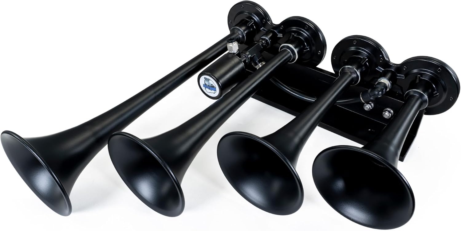 HornBlasters The Rage 4-Chime 3-Liter Air Horn Kit - All-in-One Air System - Easy Install - Big Sound - 12 Volt (HK-4CHI-M3)