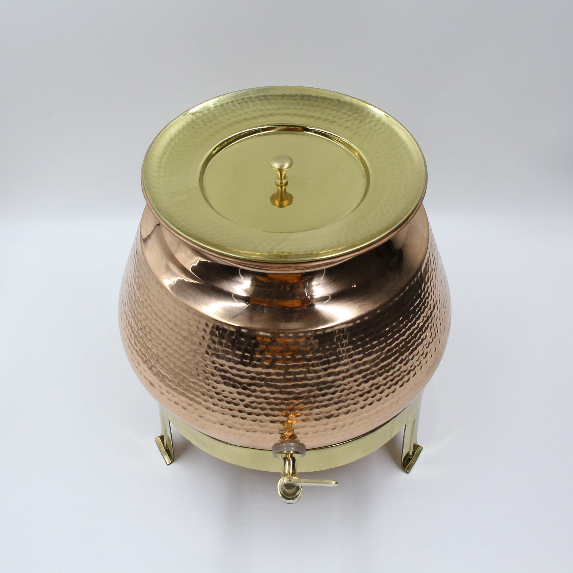 Proudlyindia Water Tap Dispenser, Copper Dispenser, Water Dispenser, Copper Pot, Copper Water Vessel, Water Container, Vintage Water Cooler