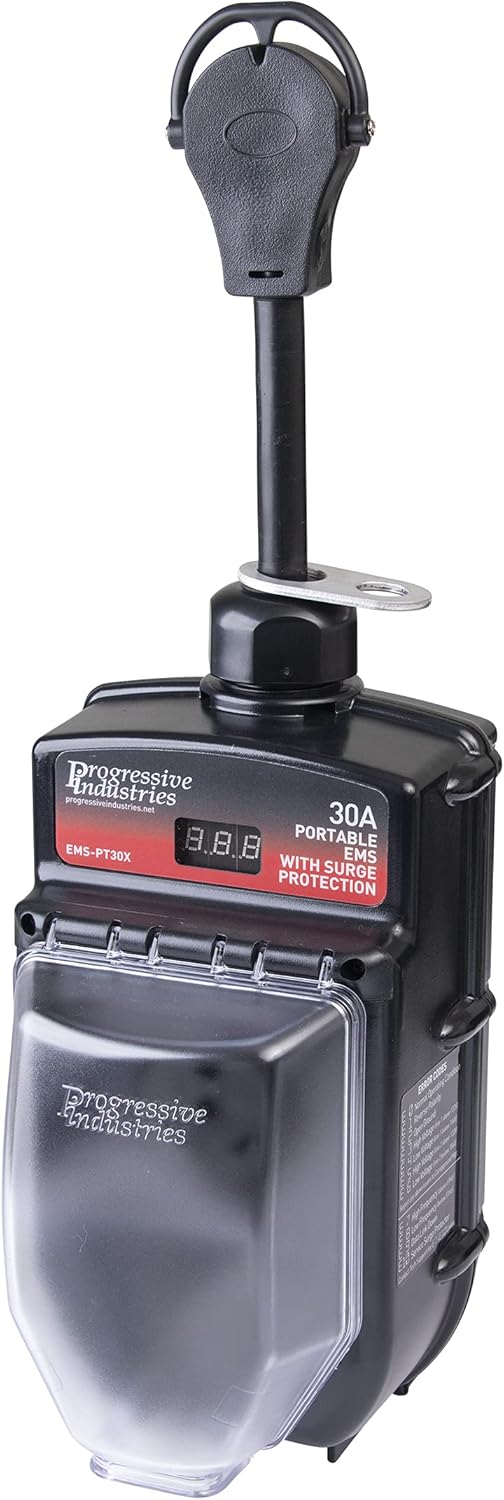 Progressive Industries 50 Amp Portable RV Electrical Management System Surge Protector (1 MIN), EMS-PT50X , Black
