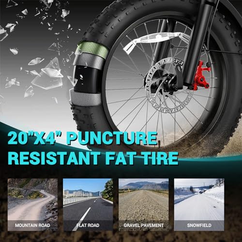 Folding Electric Bike,Foldable Electric Bike,Electric Bike Adults,20"x 4" Fat Tire,500w Motor Peak 1000w,48V 10Ah Removable Battery,40Miles Range 25Mph,7-Speed Gear,Folding City Ebike for Men Women